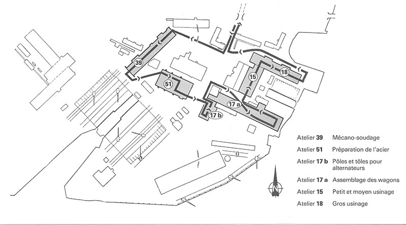 Plan des chantiers de Marine Industrie en 1983