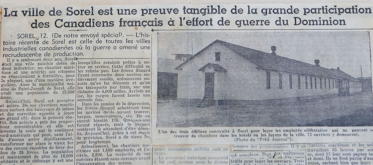 Un article de journal traitant de l'implication des ouvriers dans l'effort de guerre.